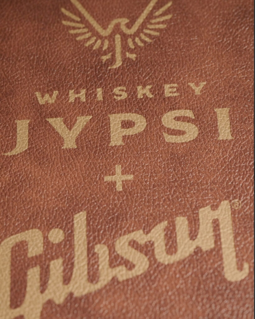 A custom guitar case made for Whiskey JYPSI and Gibson collaboration.